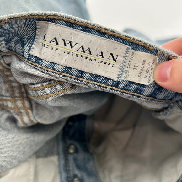 Vintage 90s Women's Lawman Group International Button Fly Blue Denim Mom Jeans - Picture 4 of 8